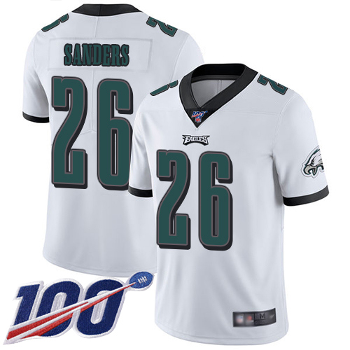 Men Philadelphia Eagles #26 Miles Sanders White Vapor Untouchable NFL Jersey Limited Player Season